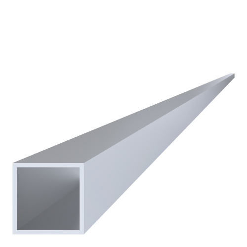 Hliníkový jekl, 50x50x3 mm, délka 6000 mm, materiál EN AW-6060 T66, přírodní hliník bez povrchové úpravy, cena za kus